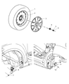 Diagram for Dodge Caliber Spare Wheel - 5105077AD