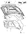 Diagram for Ram 1500 Hood Latch - 4589707AB