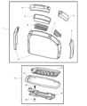 Diagram for 2003 Chrysler Town & Country Center Console Base - 82207394