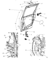 Diagram for 2008 Dodge Grand Caravan Door Hinge - 5020672AB