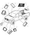 Diagram for 2007 Dodge Ram 2500 Air Bag Control Module - 56043706AE