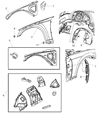 Diagram for Chrysler Fender - 55113438AB