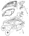 Diagram for 2009 Dodge Dakota Hood Hinge - 55176929AD