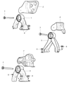 Diagram for Dodge Caliber Transmission Mount - 5105409AE