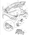 Diagram for 2000 Dodge Ram 2500 Hood - 55075923AD