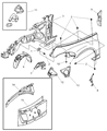 Diagram for 2003 Chrysler PT Cruiser Fender - 5015485AD