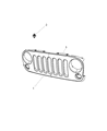 Diagram for 2008 Jeep Wrangler Grille - 1GR22EYBAB