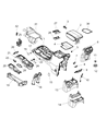 Diagram for Jeep Wrangler Center Console Base - 6KG08TX7AC
