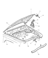 Diagram for Dodge Dakota Hood Latch - 55256496AE