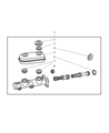 Diagram for 1997 Dodge Ram Wagon Brake Master Cylinder - V1109830AB