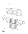 Diagram for 2017 Jeep Wrangler Grille - 68240419AB