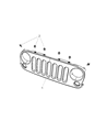 Diagram for Jeep Wrangler Grille - 1BM91SW1AB