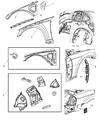 Diagram for 2006 Chrysler 300 Fender - 5065284AD