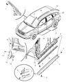 Diagram for 2008 Dodge Caliber Door Moldings - 1DH74AJCAB