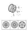 Diagram for 2002 Dodge Grand Caravan Wheel Cover - 4743655AA