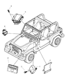 Diagram for 2005 Jeep Wrangler Air Bag Control Module - 56010533AA