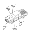 Diagram for 2007 Dodge Dakota Air Bag Control Module - 68003925AA