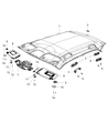 Diagram for Dodge Sun Visor - 5PJ81DX9AB