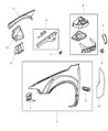 Diagram for 2000 Dodge Stratus Fender - 4897084AA