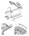 Diagram for 2005 Chrysler PT Cruiser Door Moldings - XG25AB5AB