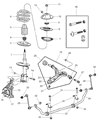 Diagram for Chrysler Town & Country Coil Spring Insulator - 4743043AB