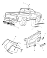 Diagram for 1999 Dodge Ram 2500 Door Moldings - 55076887AA