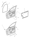 Diagram for 1999 Dodge Durango Weather Strip - 55256396AC