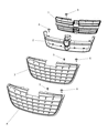 Diagram for 2008 Chrysler Town & Country Grille - 5113228AA