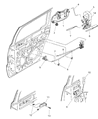 Diagram for 2000 Dodge Dakota Door Handle - RZ12DX9AA