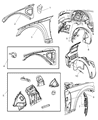 Diagram for Dodge Magnum Wheelhouse - 5065502AA