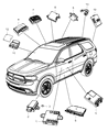 Diagram for 2013 Dodge Durango Air Bag Control Module - 68025621AH