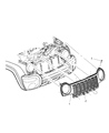 Diagram for 2004 Jeep Liberty Grille - 55156609AB