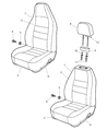 Diagram for 2001 Jeep Wrangler Seat Cover - UG851K5AA