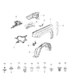 Diagram for Jeep Fender - 68079925AA