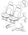 Diagram for 2005 Chrysler PT Cruiser Armrest - MW09MF1