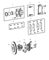 Diagram for Dodge Grand Caravan Brake Caliper Bracket - 68509718AA