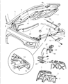 Diagram for Dodge Ram 2500 Hood Hinge - 55076270AC