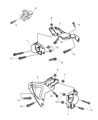 Diagram for 2002 Dodge Dakota Engine Mount Bracket - 52020342AA