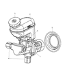 Diagram for 2005 Chrysler PT Cruiser Brake Master Cylinder - 5015160AA