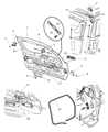 Diagram for 2004 Jeep Grand Cherokee Door Hinge - 55257015AE