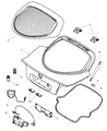 Diagram for 2010 Dodge Viper Liftgate Hinge - 5030118AB