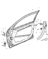 Diagram for Chrysler Sebring Door Hinge - 5155093AB