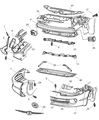 Diagram for Chrysler 300M Grille - 4805107AC