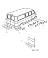 Diagram for Dodge Ram Wagon Door Moldings - 55274944AD
