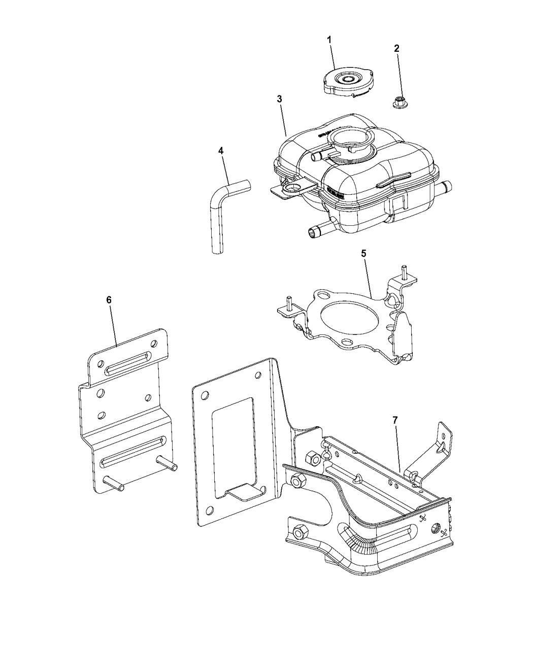 2017 Dodge Challenger Reservoir Coolant Recovery Low Temperature Reservoir