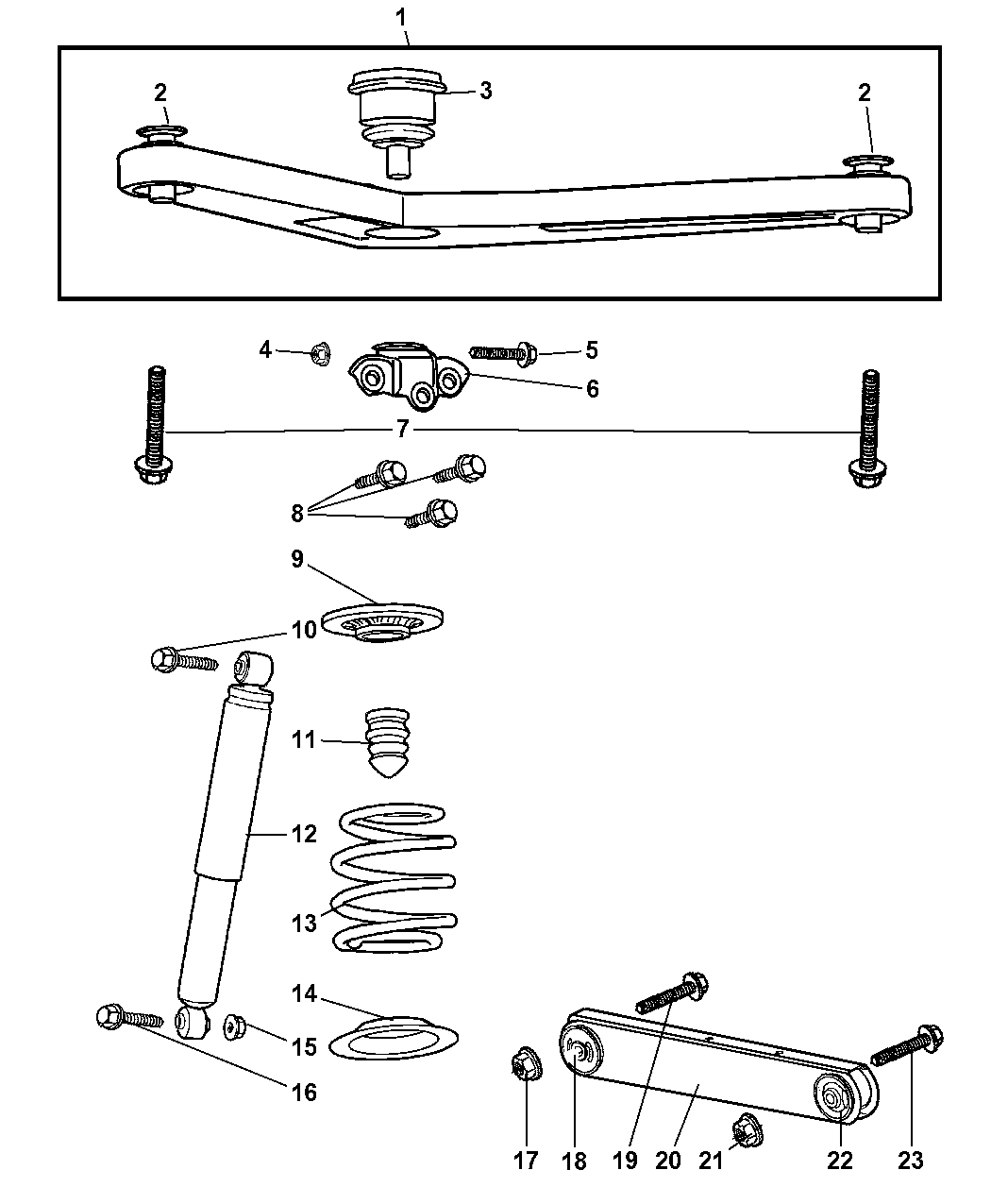 2002 Jeep Liberty Suspension Rear & Shocks Mopar Parts Giant