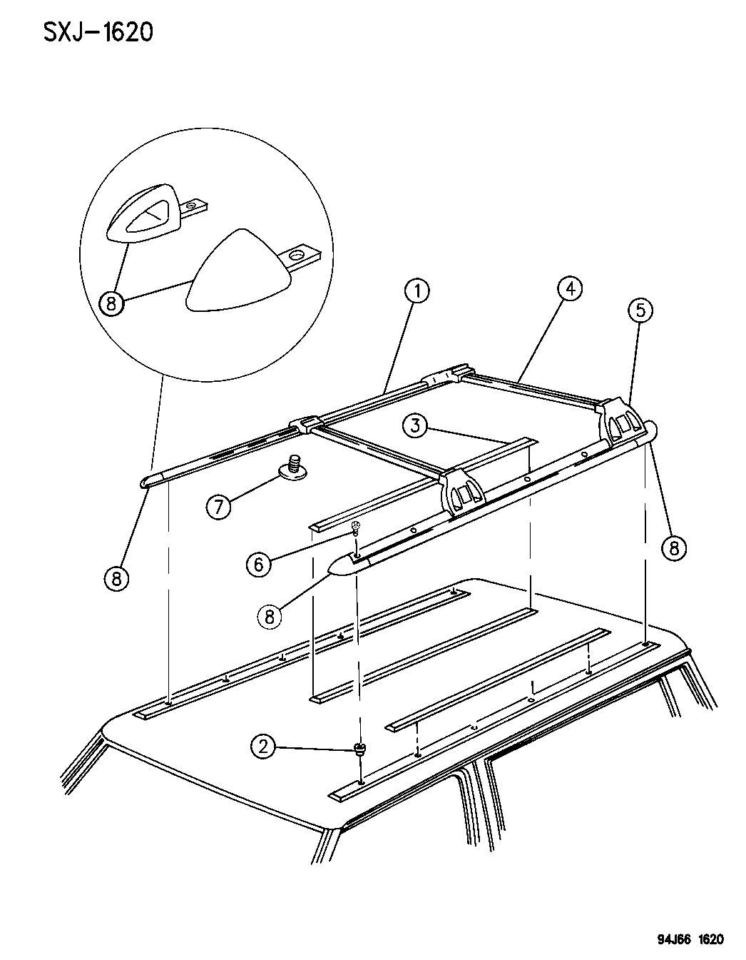 1996 Jeep Cherokee Rack, Roof Luggage Mopar Parts Giant