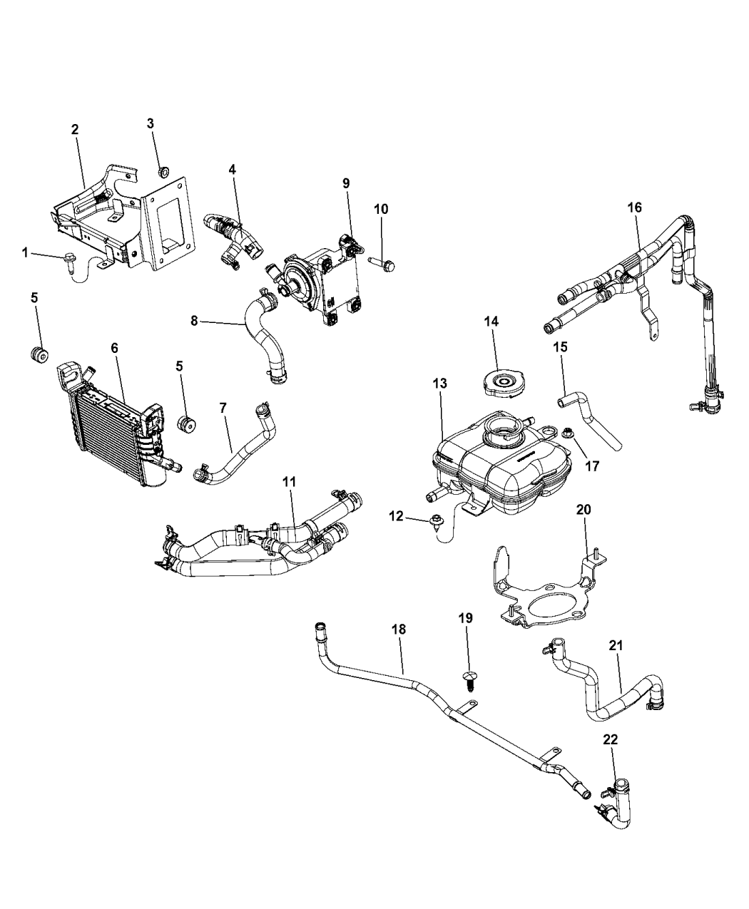 2015 Dodge Challenger Auxiliary Coolant System