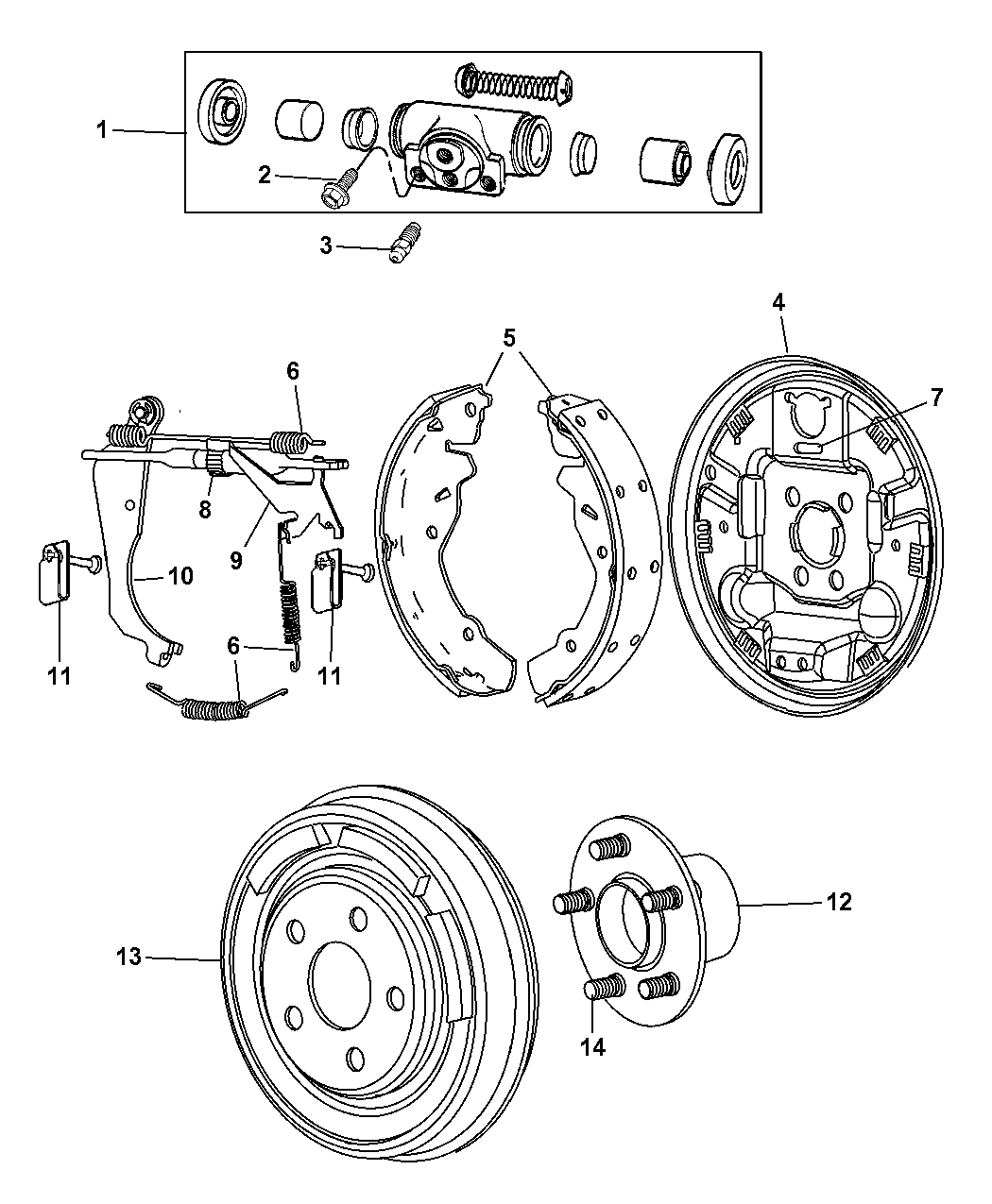 2007 Chrysler Sebring Brakes, Rear Drum Mopar Parts Giant