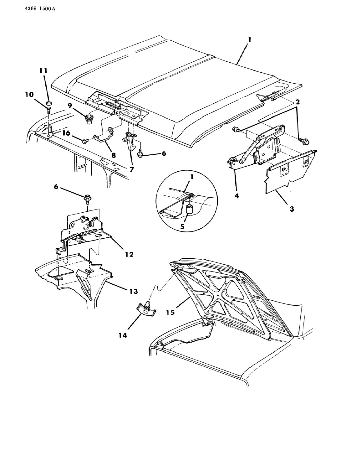 1984 Dodge D150 Hood Assembly Mopar Parts Giant